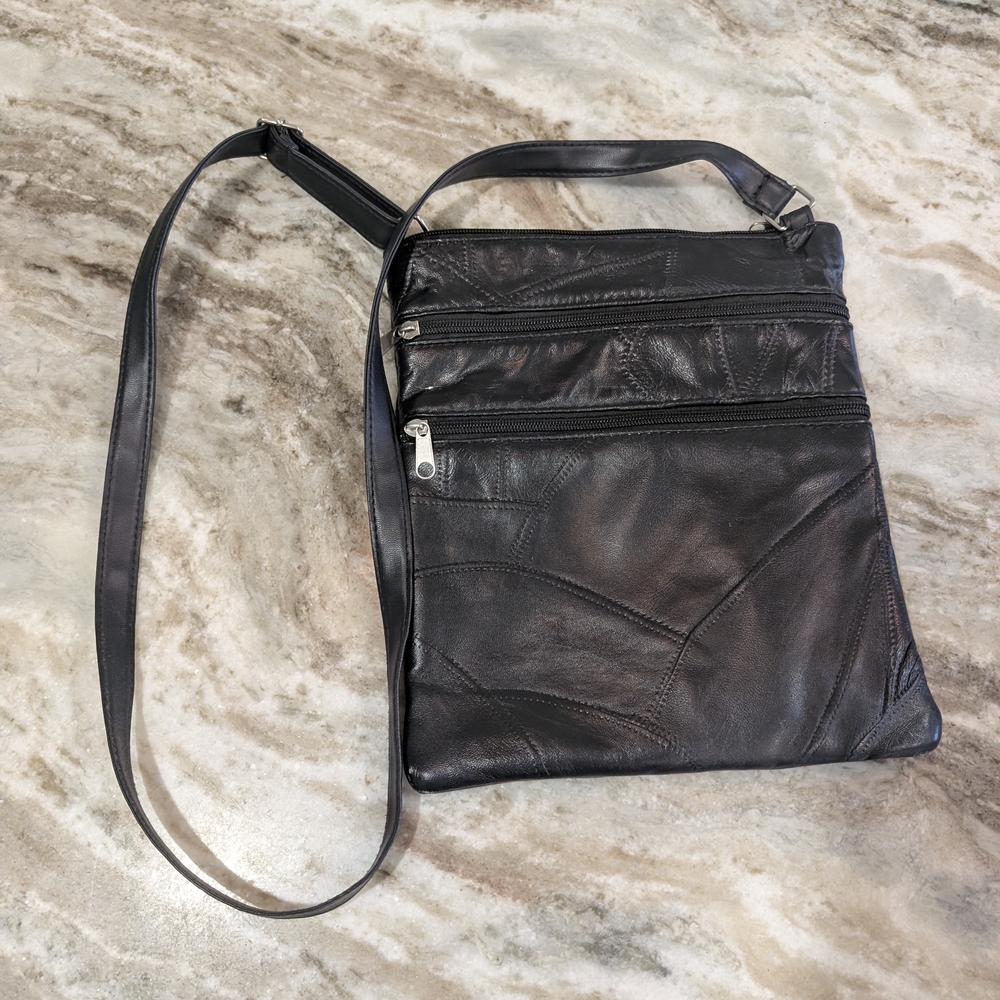 Black Leather Crossbody Bag